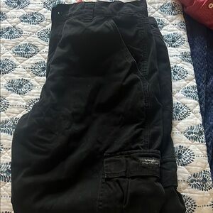 Wrangler Black Cargo Pants fleece Lined